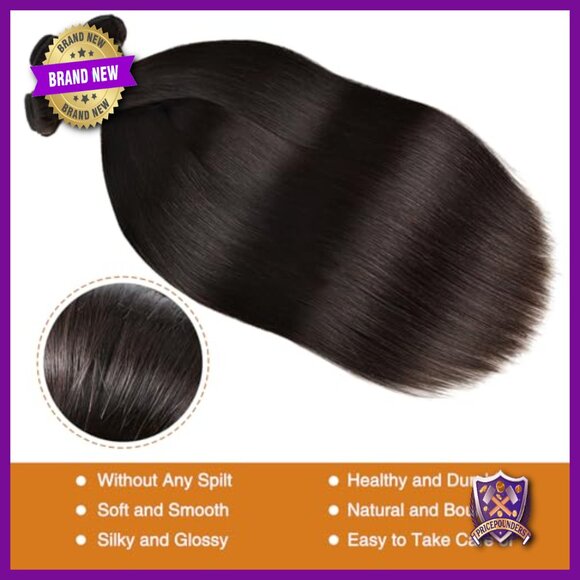 Brazilian Straight Human Hair Extensions 4 Bundles 24-30 Inch Virgin Hair main image 5